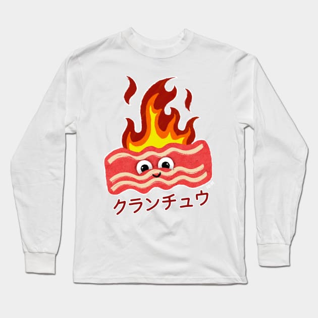 Crunchu the Bacon Long Sleeve T-Shirt by Innsmouth